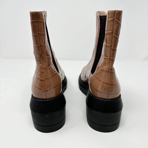 Stuart Weitzman Norah Croc Stamped Leather Lug Sole Boot EU 39 - Picture 4 of 10